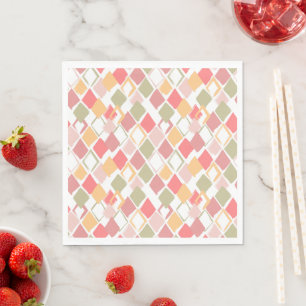 Harlequin pattern in popsicles summer colors napkins