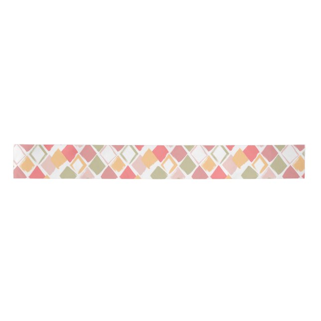 Harlequin pattern in popsicles summer colors  satin ribbon (Front)