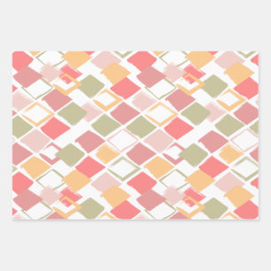 Harlequin pattern in popsicles summer colors  wrapping paper sheets