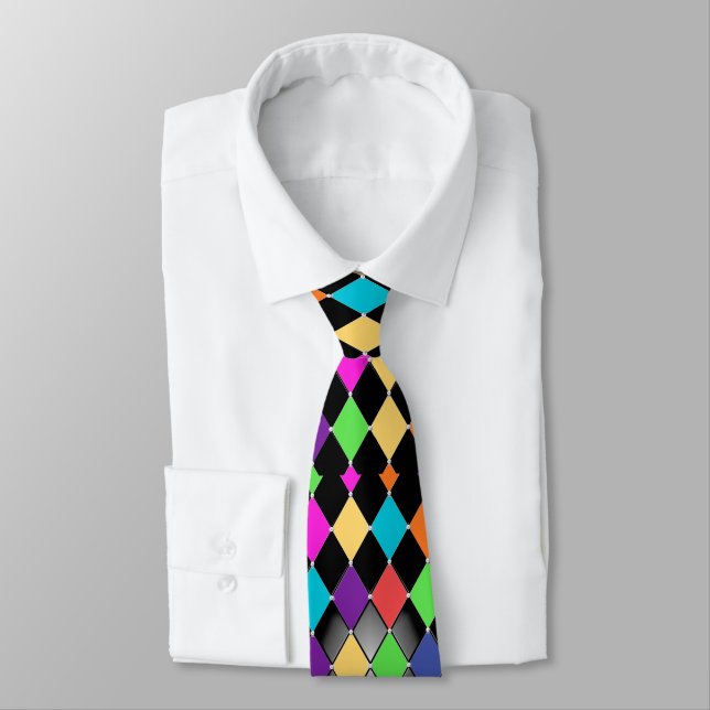 Harlequin Pattern Tie One On Tie (Tied)