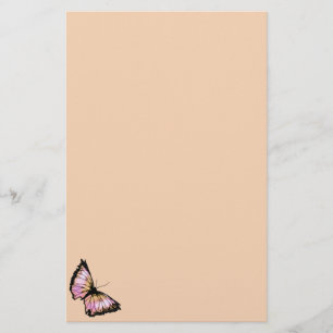 "Harlequin" (Peach Butterfly) Stationery