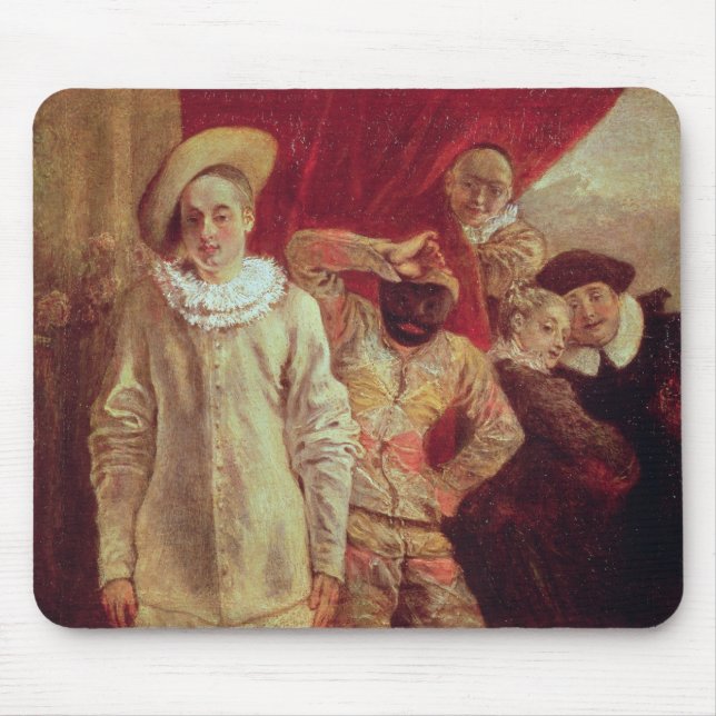 Harlequin, Pierrot and Scapin, Actors from the Com Mouse Pad (Front)