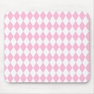 Harlequin Pink and White Mouse Pad