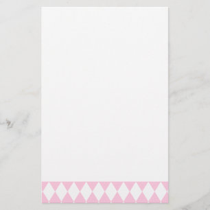 Harlequin Pink and White Stationery