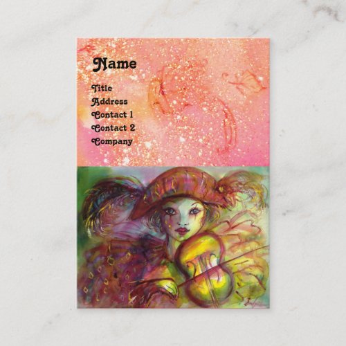 HARLEQUIN  pink red yellow green blue sparkles Business Card