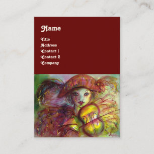 HARLEQUIN , pink red yellow green purple sparkles Business Card