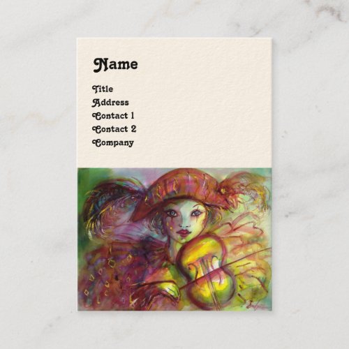 HARLEQUIN  pink red yellow green white sparkles Business Card