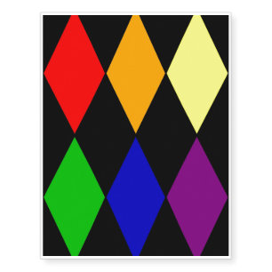 harlequin pride temporary tattoos
