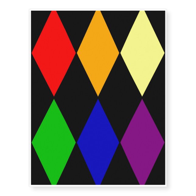harlequin pride temporary tattoos (Front)