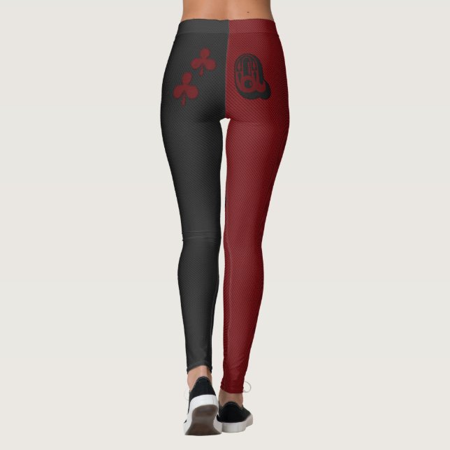 Harlequin Queen of Clubs Leggings (Back)
