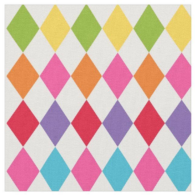 Harlequin Rainbow Fabric (Close Up)