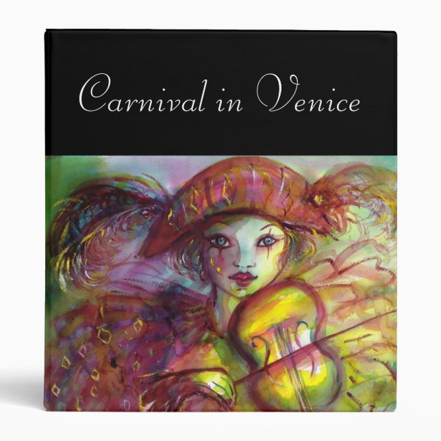 HARLEQUIN red  black yellow green 3 Ring Binder (Front)