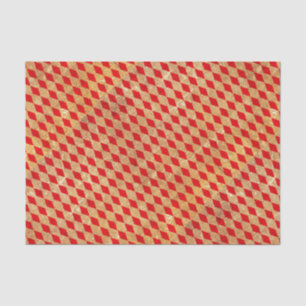 Harlequin Red Vintage Tissue Paper