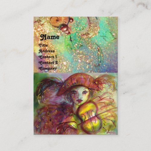 HARLEQUIN red yellow green blue sparkles Business Card