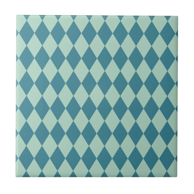 Harlequin Seafoam and Teal Ceramic Tile (Front)
