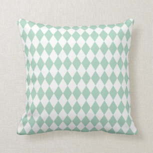 Harlequin Seafoam and White Throw Pillow