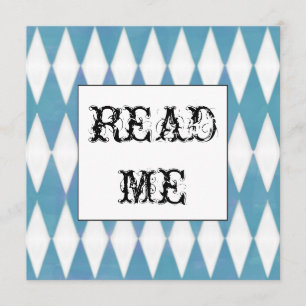 Harlequin Square Alice in Wonderland invitation