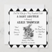 Harlequin Square Alice in Wonderland invitation (Back)