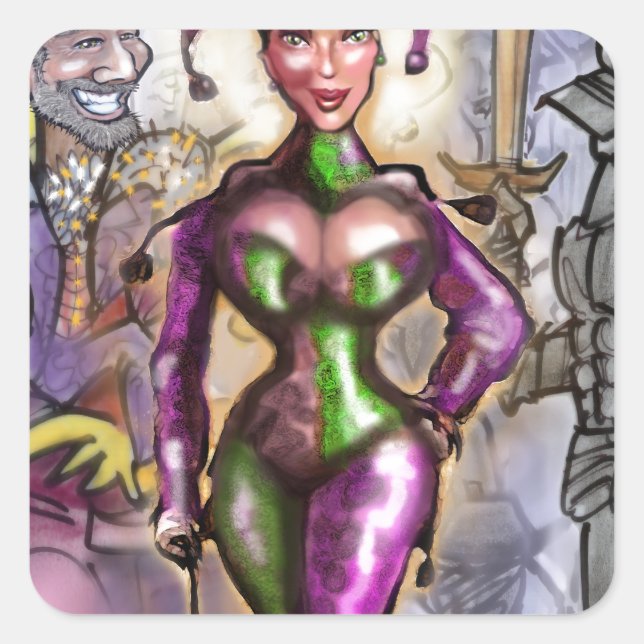 Harlequin Square Sticker (Front)