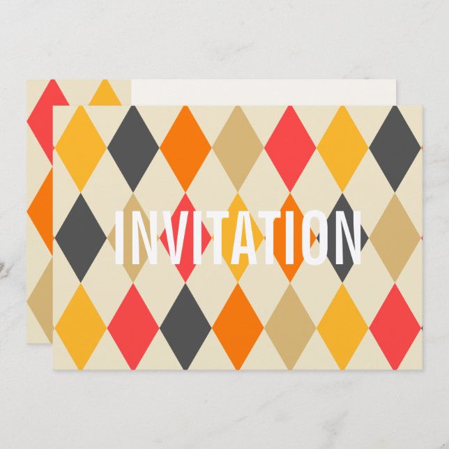 Harlequin Style | Party Invitation (Front/Back)