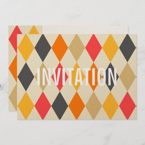 Harlequin Style  Party Invitation