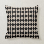 Harlequin Tan and Black Throw Pillow