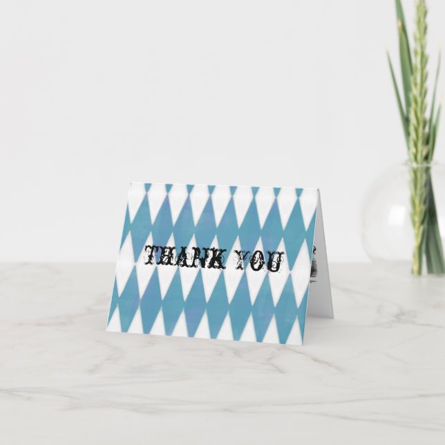 Harlequin THank You card with White Rabbit (Front)