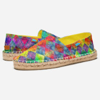 [Harlequin Tie-Dye] Diamond Fractal Checkered Espadrilles