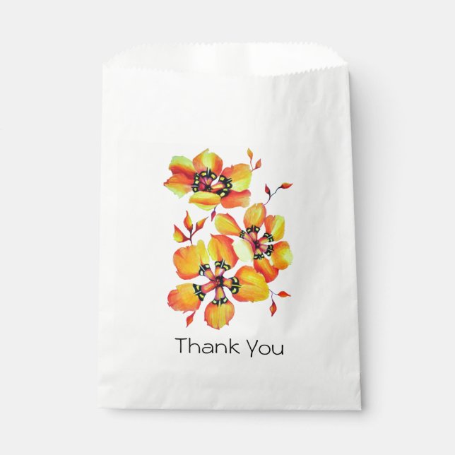 Harlequin Tricolor Sparaxis Watercolour Favor Bag (Front)