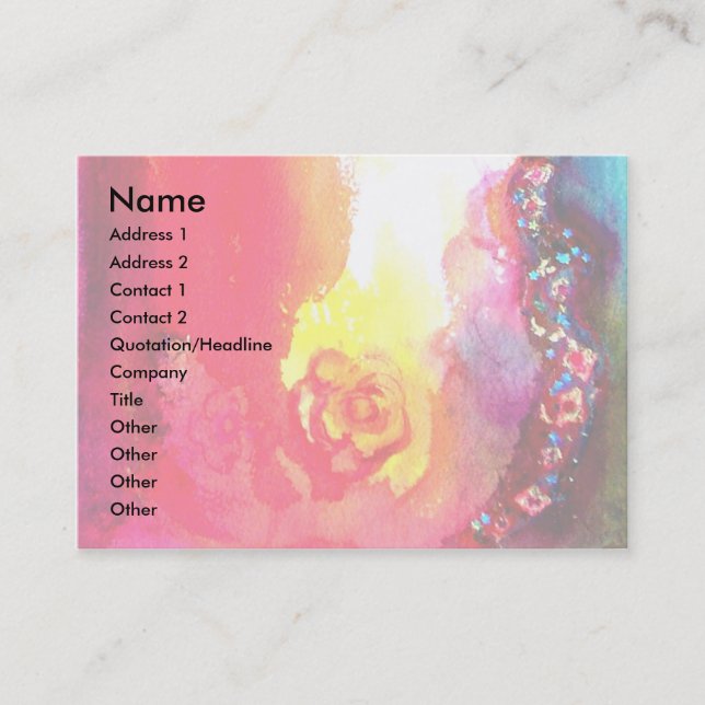 HARLEQUIN / Venetian Carnival ,Theater, Red Rose Business Card (Front)