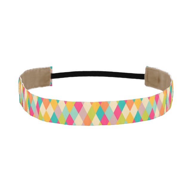 Harlequin vintage pattern athletic headband (Front)