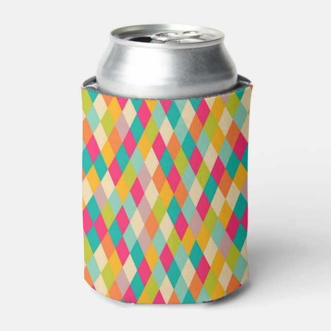 Harlequin vintage pattern can cooler (Can Front)