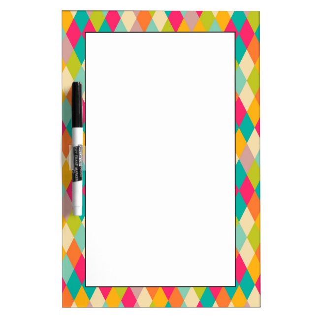 Harlequin vintage pattern dry erase board (Front)