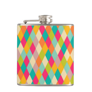 Harlequin vintage pattern flask