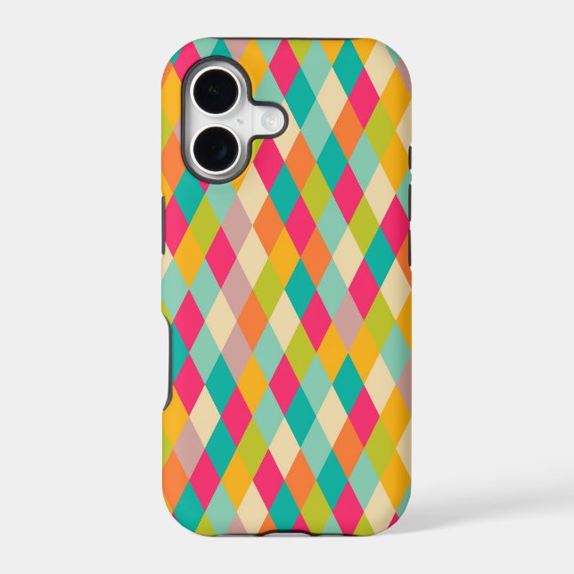 Harlequin vintage pattern iphone case (Back)