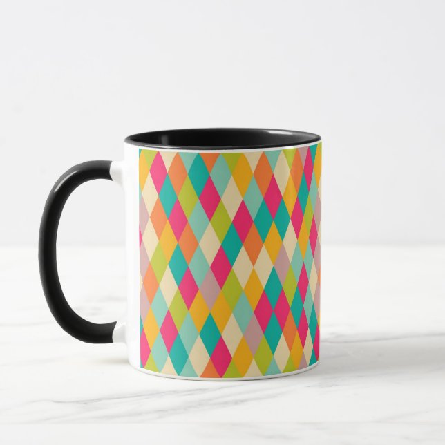Harlequin vintage pattern mug (Left)