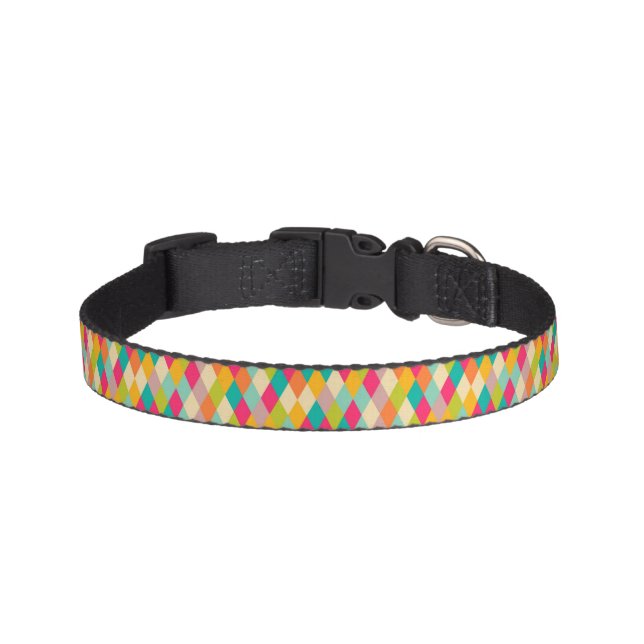 Harlequin vintage pattern pet collar (Front)
