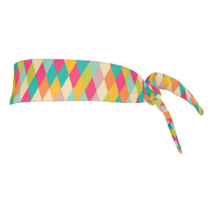 Harlequin vintage pattern tie headband