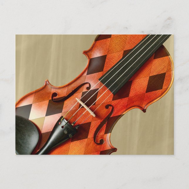 Harlequin Violin Postcard (Front)