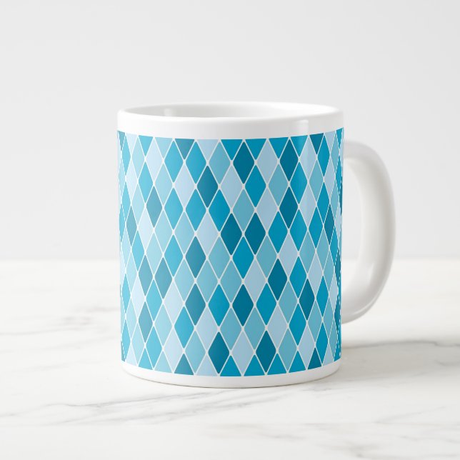 Harlequin winter pattern giant coffee mug (Front Right)