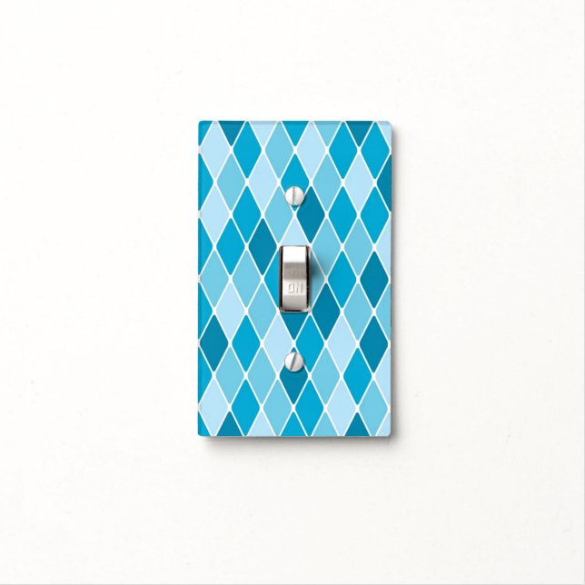 Harlequin winter pattern light switch cover (In Situ)