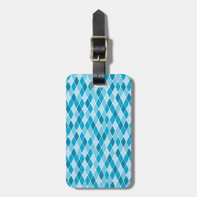 Harlequin winter pattern luggage tag (Front Vertical)