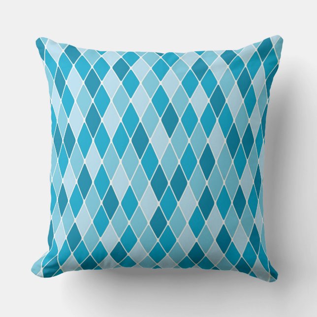 Harlequin winter pattern throw pillow (Front)