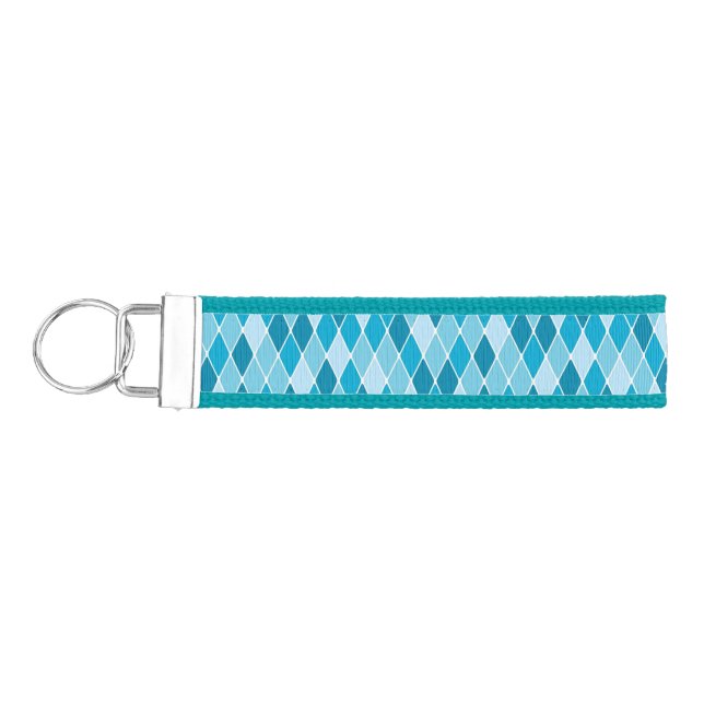 Harlequin winter pattern wrist keychain (Keys on Left)