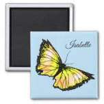 &quot;harlequin&quot; - Yellow Butterfly Magnet at Zazzle