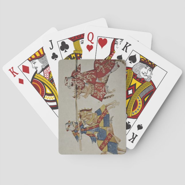 Harley 4205 f.366 Jousting Knights, c.1445 (vellum Poker Cards (Back)