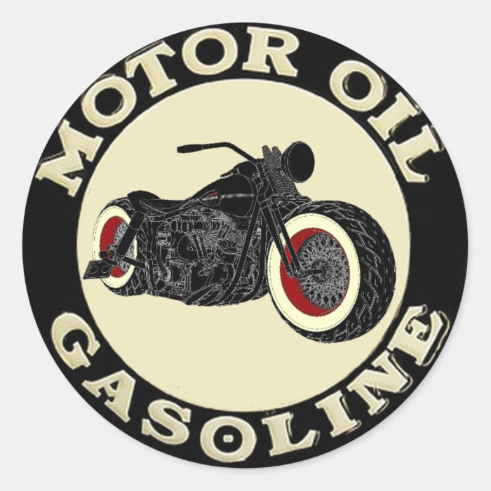 Harley Davidson   Bobber   engine oil   Gasoline Round Sticker