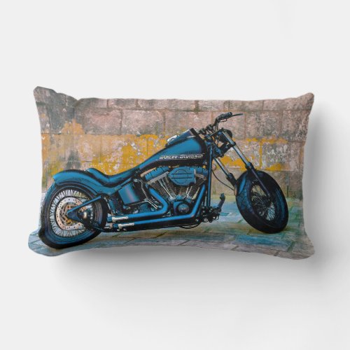  Harley Davidson Motorcycle Motorbike Vintage Lumbar Pillow
