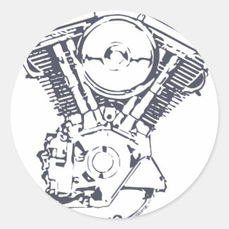 Harley Evolution V-Twin Classic Round Sticker