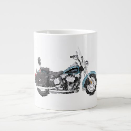 Harley FLSTC Heritage Softail Hand Painted Brush Large Coffee Mug